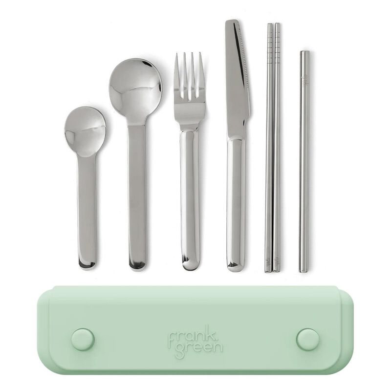 frank green 6 Piece Cutlery Set in Silicone Pouch Mint Gelato image number 0